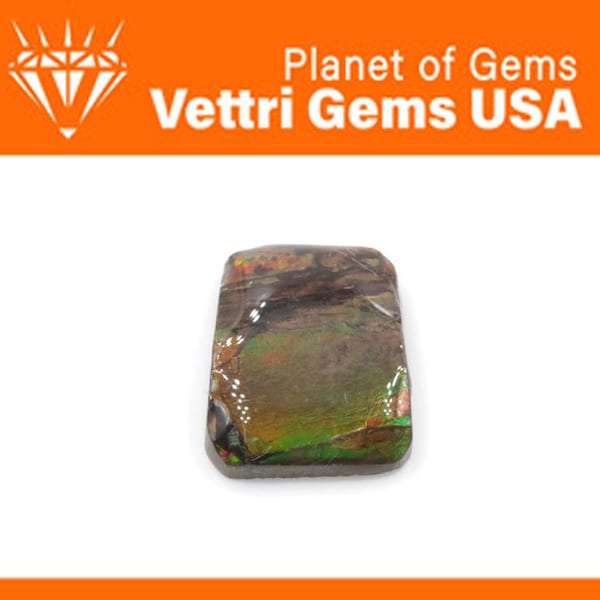 Natural Ammolite Gemstone | Cabochon Ammolite Loose Stone | Canadian Ammolite Gem | Genuine Ammolite  Fancy shape 4.26 ct