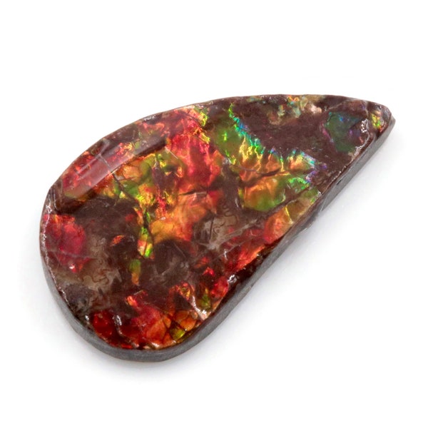 Natural Ammolite Gemstone | Cabochon Ammolite Loose Stone | Canadian Ammolite Gem | Genuine Ammolite Fancy shape 4.35CT