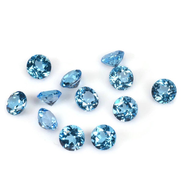 Natural Blue Topaz Gemstone Genuine Blue Topaz Faceted November Birthstone Blue Topaz Swiss Blue Topaz 5mm 1.03cts SKU:114445