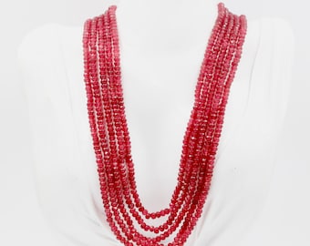 Natural Red Quartz gemstone Necklace Quartz Adjustable Jewelry Ruby stone Necklace Red Ruby RD Necklace Ruby Beads SKU: 6142177,6142178