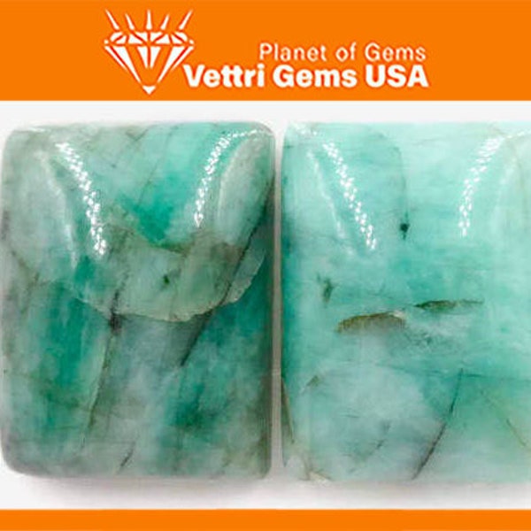 Natural Emerald  Emerald May Birthstone Emerald Green  48.53ct   20x16mm   Emerald Slices Pair Emerald Gemstone,