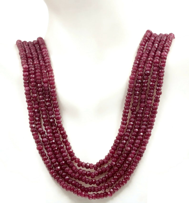 Natural Red Ruby gemstone Necklace Ruby Strand Jewelry Ruby stone Necklace Red Ruby RD Necklace Ruby Beads SKU 6142177,6142178
