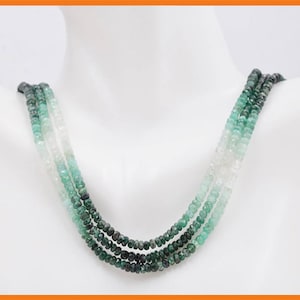 Natural Emerald Necklace Green Emerald Necklace Emerald Beads Green Gemstone beads Emerald stone beads emerald gemstone beads 2-3mm image 1