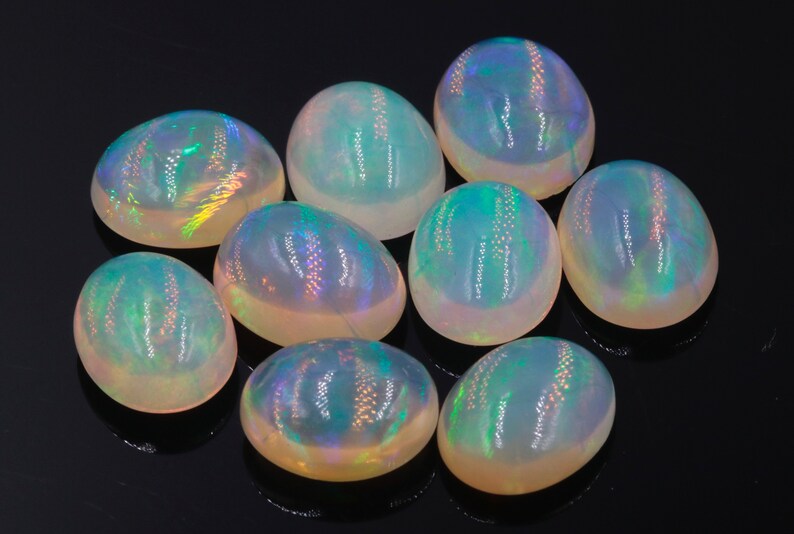 Natural Opal Ethiopian Opal Loose Ethiopian Opal Natural Welo Opal Rainbow Fire Opal Ethiopian Opal Cabochon 1.55ct 10x8mm