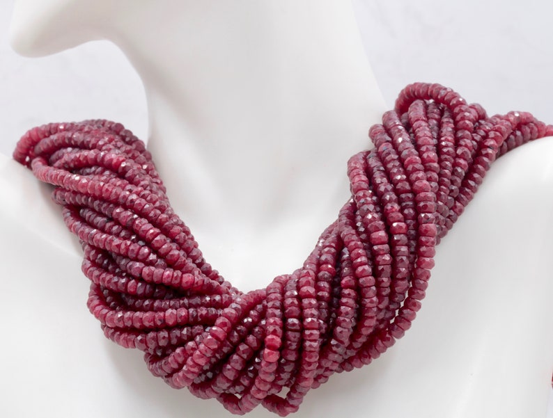 Genuine Ruby Beads Ruby Bead Necklace Ruby Gemstone Beads Ruby Etsy