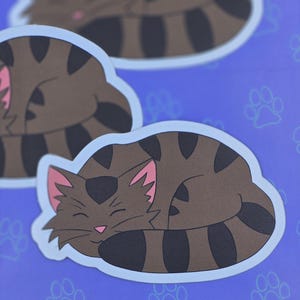 Niedlich-Matte Eepy Kitty - Schlafende Katzen Sticker |Matte Sticker| 7,5x5cm
