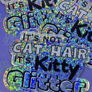 Cat-Cute-Glitter Kitty Glitter |Glitter Sticker| 3&quot;x2.33&quot;
