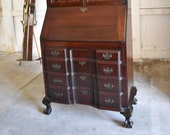 Antique Mahogany Governor Winthrop Drop Front Secretary Desk Bookcase Top by Maddox Tables