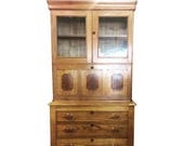 Antique Drop Front Secretary Bookcase with Key
