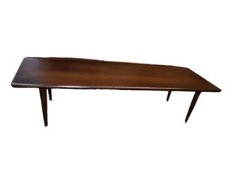 Mid-Century Walnut Surfboard Style Coffee Table