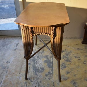 Vintage Wicker Side Table - Etsy