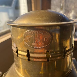 Vintage N R Neptune Brass Oil Lantern image 3
