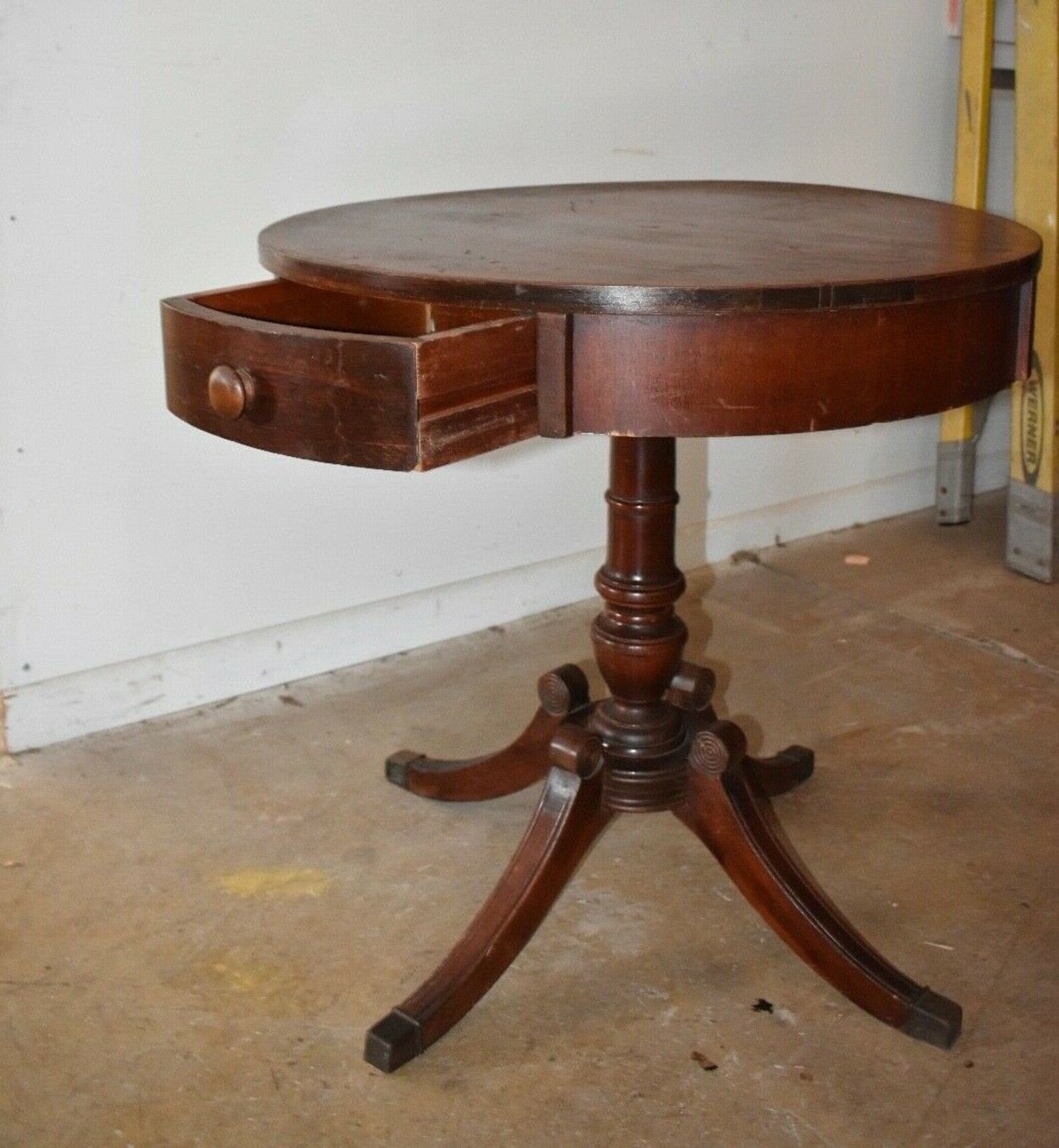 Antique Vintage Drum Side Table Lex Chair Co. Duncan Phyfe Etsy