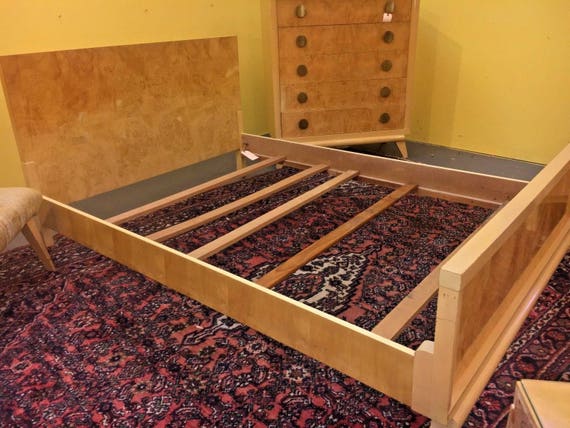 Antique Mid Century Modern Blond Bedroom Set Full Queen Vintage Furniture