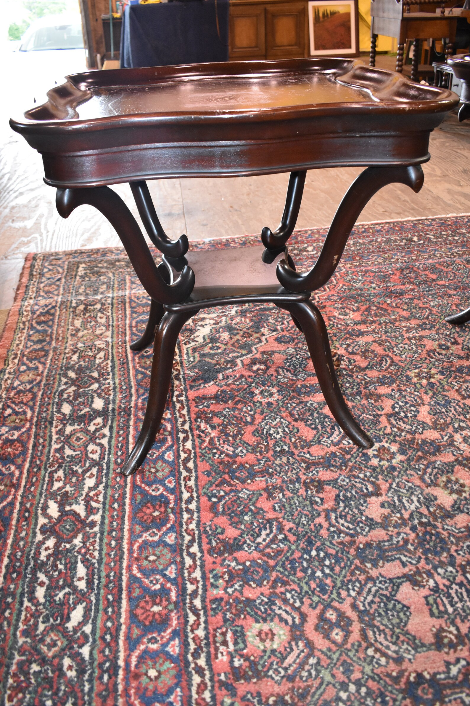Antique Mahogany Leather Top Tables A Pair Etsy