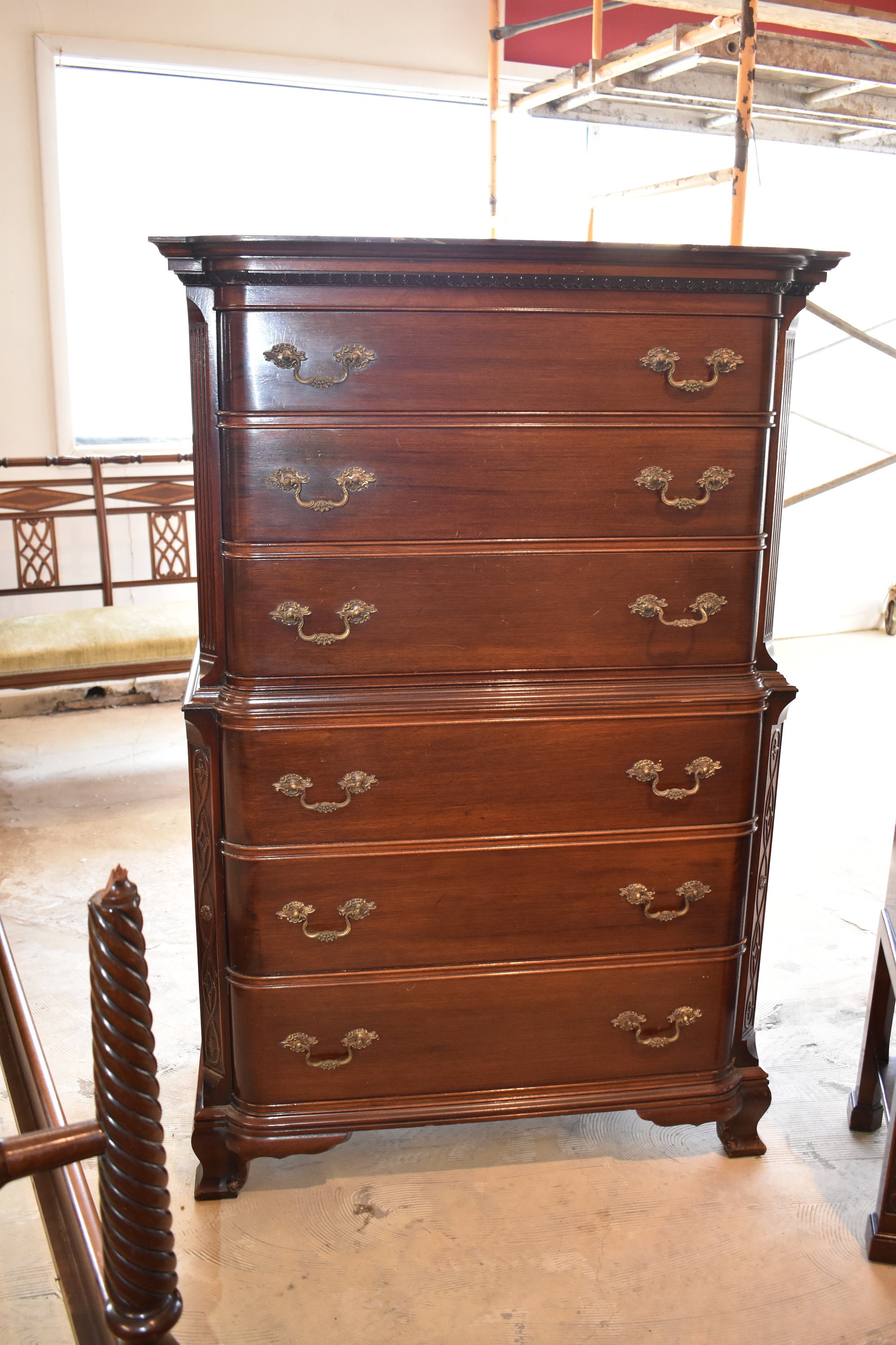 Antique Bedroom set Solid Mahogany Galleries Etsy