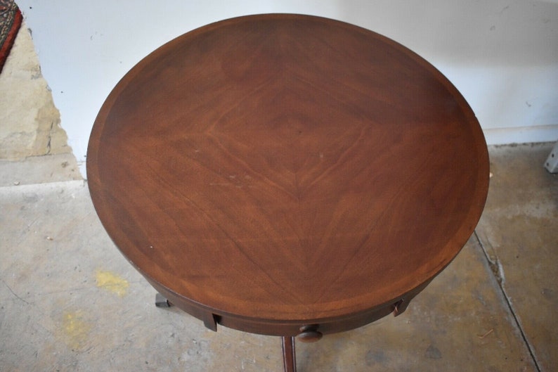 Antique Vintage Drum Side Table Lex Chair Co. Duncan Phyfe Etsy
