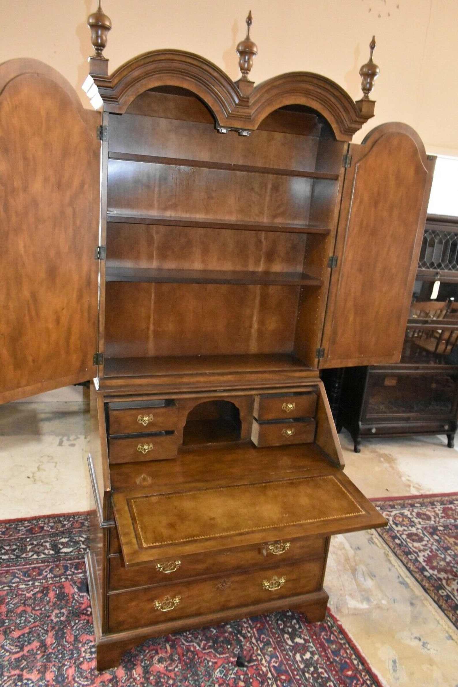 Vintage Baker Furniture Burled Walnut Drop Front Secretary Etsy