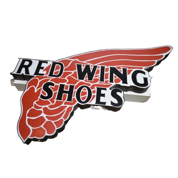 レッドウィング　店舗看板　ヴィンテージ　販促 Vintage Red Wing Shoes Large Advertising Sign - Etsy