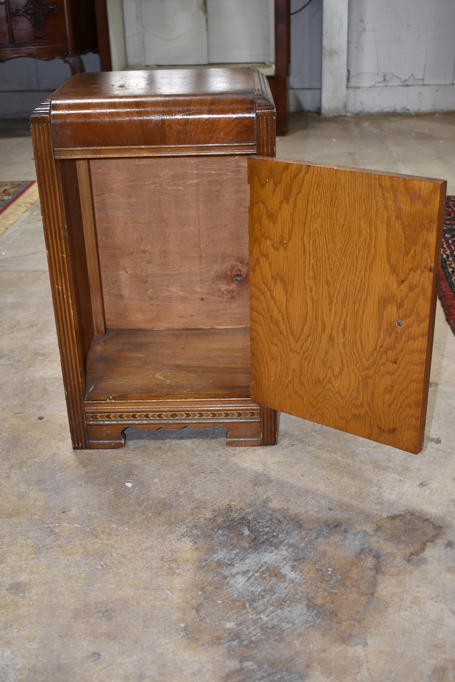 Antique Art Deco Waterfall Style Nightstand End Table Etsy