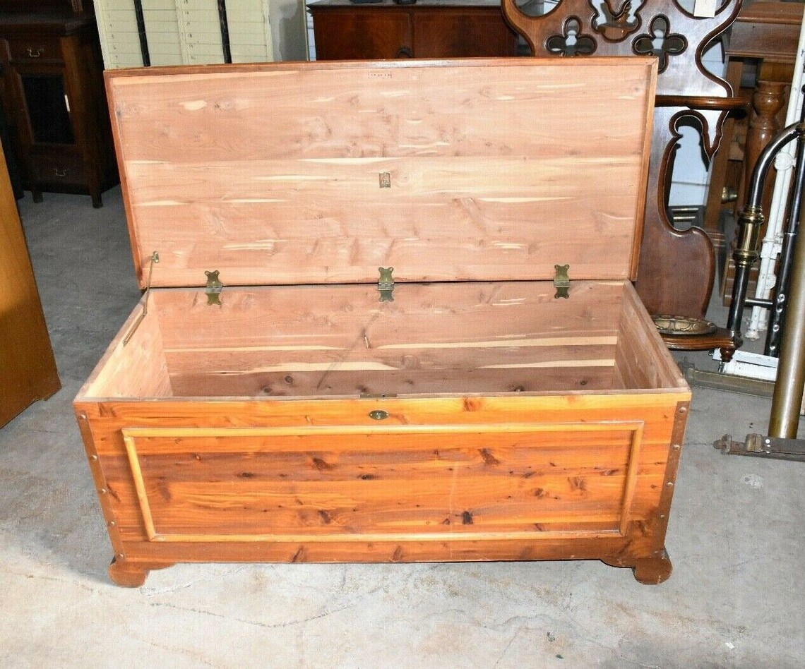 Antique Solid Red Cedar Chest with Copper Straps Bally MFG Etsy