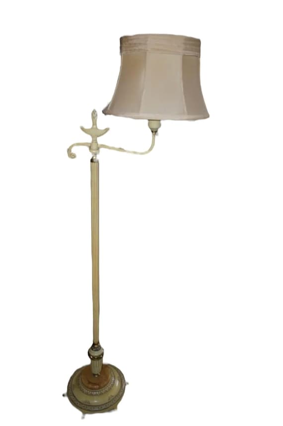 Vintage Swing Arm Floor Lamp, Ivory