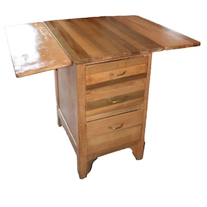 Antique Drop-Leaf Butcher Block Kitchenette Table