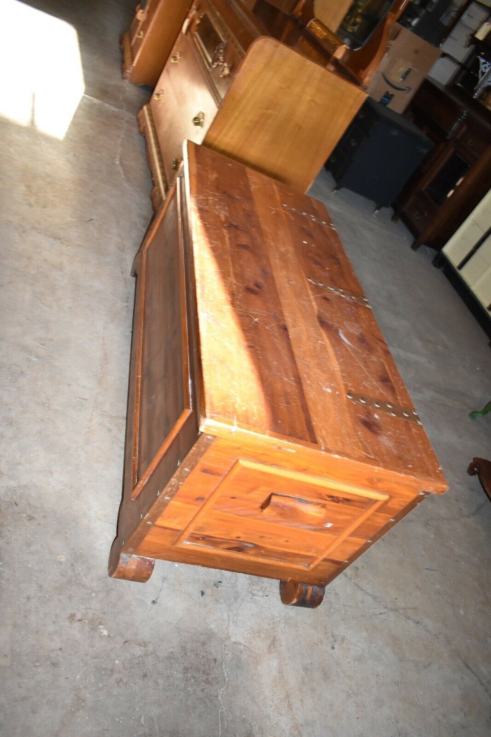 Antique Solid Red Cedar Chest with Copper Straps Bally MFG Etsy