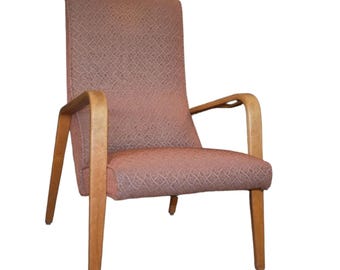 Thonet Mid Century Modern Bentwood Highback Vintage Lounge Chair