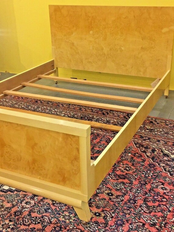 Antique Mid Century Modern Blond Bedroom Set Full Queen Vintage Furniture