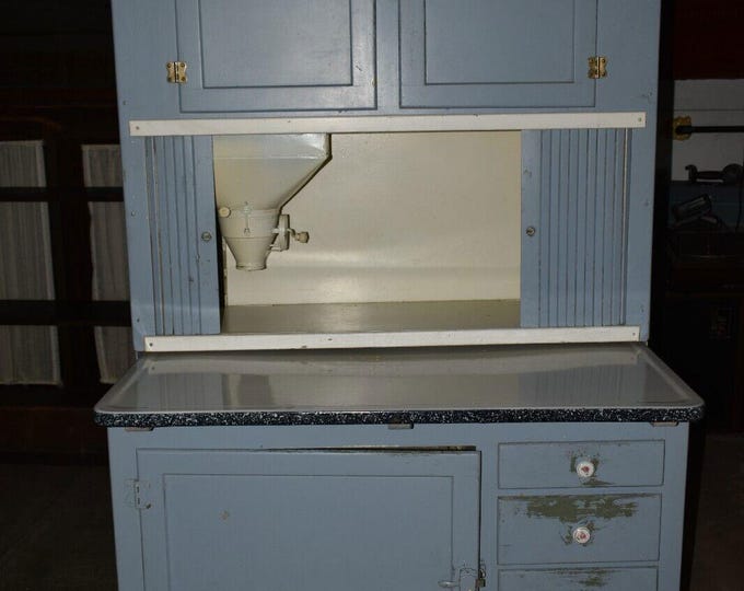 Antique Kitchen Hoosier Cabinet, Primitive Cupboard Blue/gray - Etsy