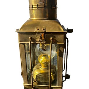 Vintage N R Neptune Brass Oil Lantern image 1