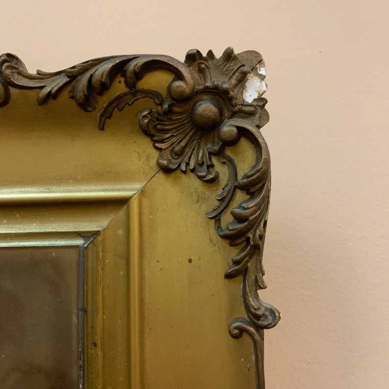 Vintage Gold Frame Wall Art Sepia Glass Photograph of Etsy