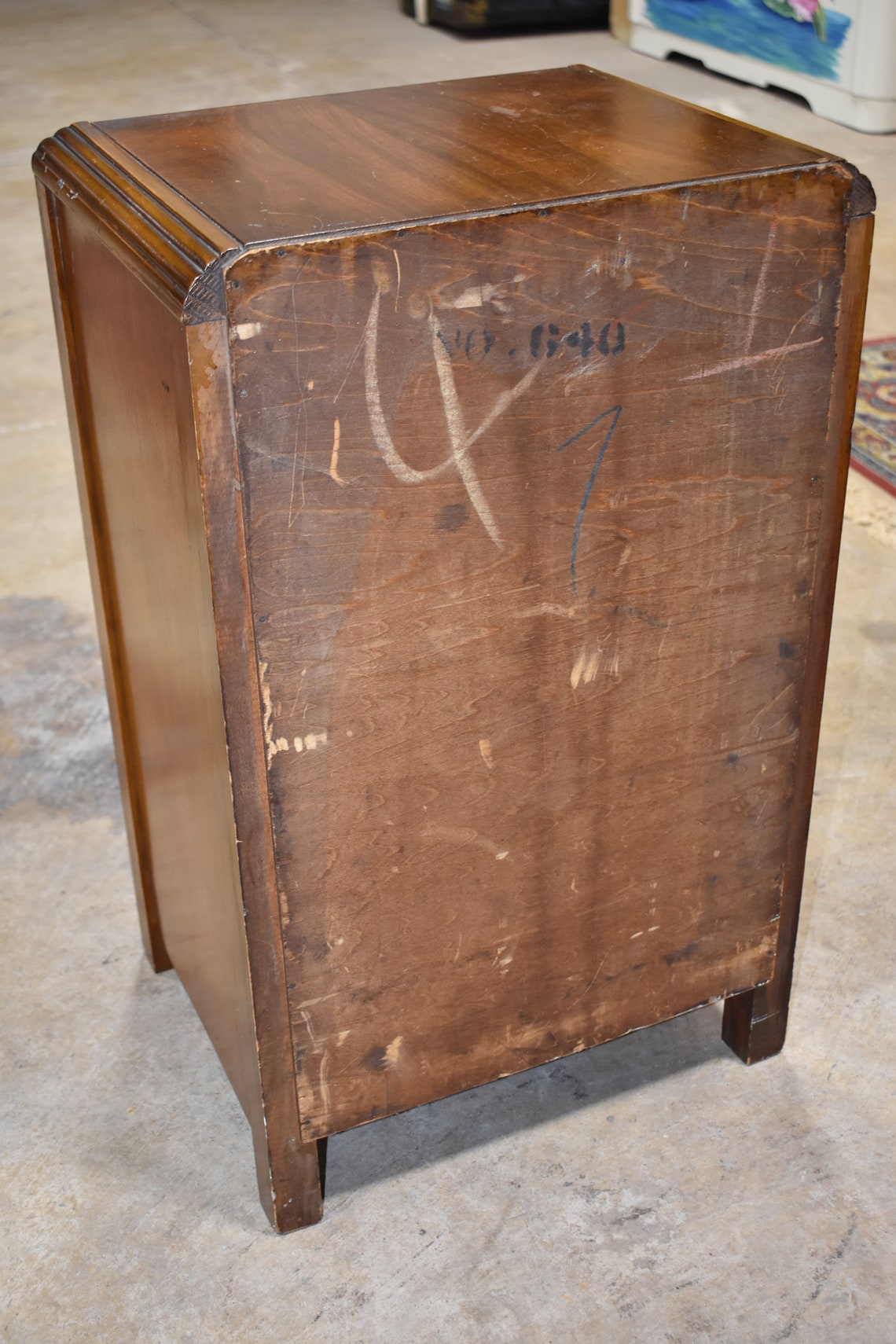 Antique Art Deco Waterfall Style Nightstand End Table Etsy