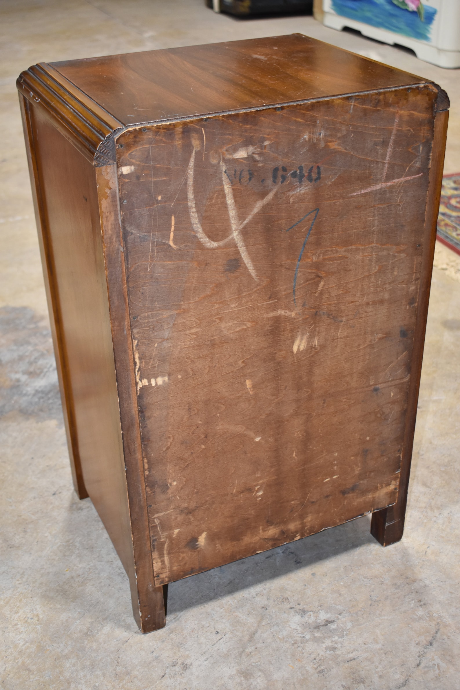 Antique Art Deco Waterfall Style Nightstand End Table Etsy