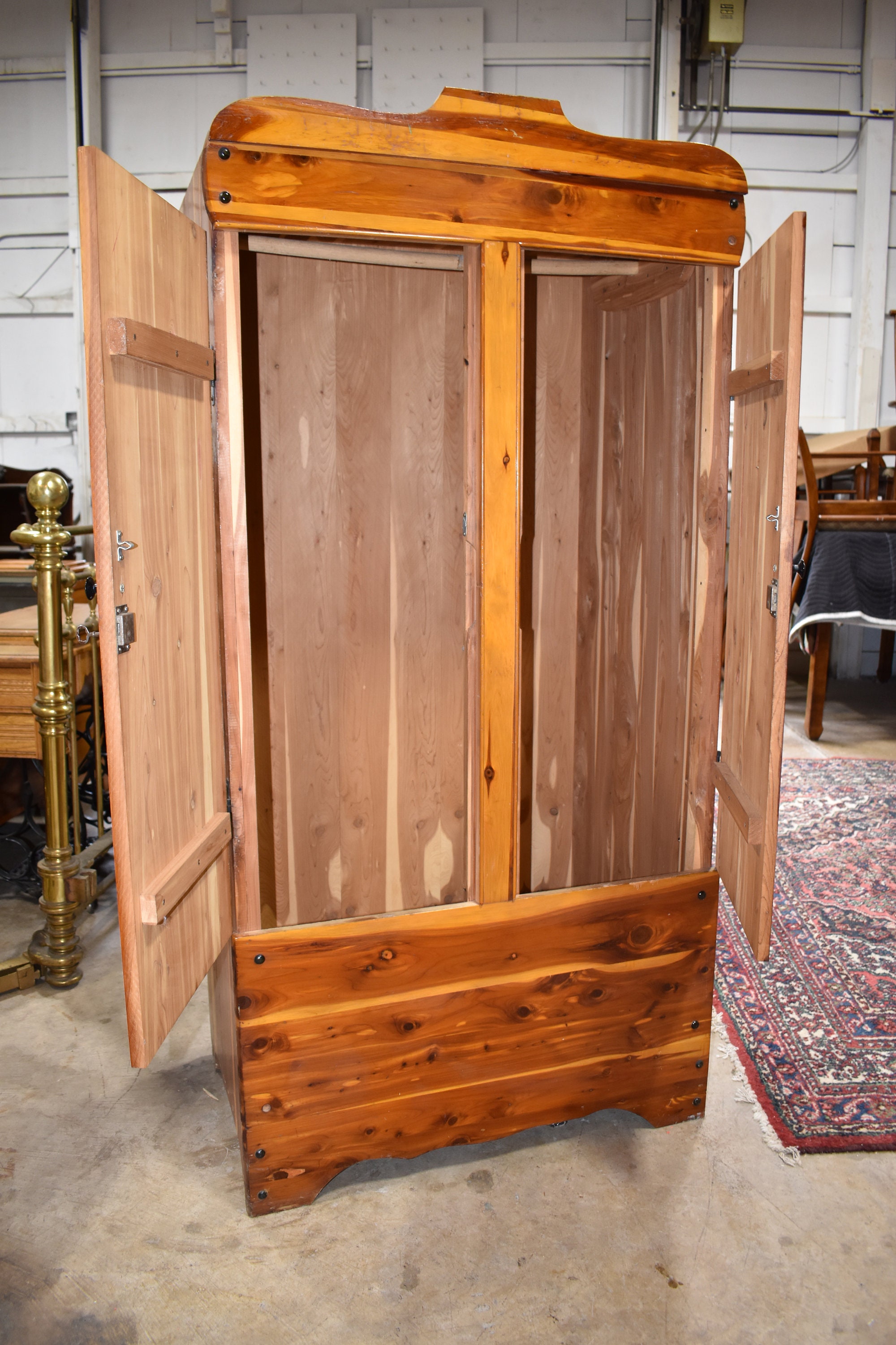Mid Century Red Cedar Wardrobe Closet Vintage Furniture Etsy