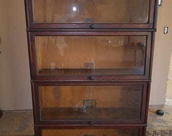 Antique Vintage Globe Wernicke 4 Stack Lawyer's Barrister Bookcase Display Case