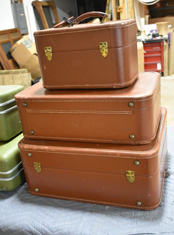Vintage 3 Piece Mid Century Luggage Set by Kaufman - image 6