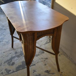 Vintage Wicker Side Table - Etsy