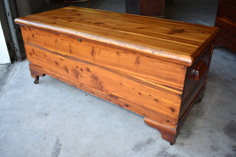 Antique Solid Red Cedar Blanket Chest By Stewart Co Vintage Etsy