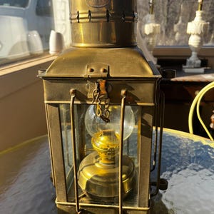 Vintage N R Neptune Brass Oil Lantern image 2