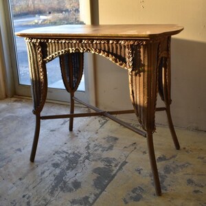 Vintage Wicker Side Table - Etsy