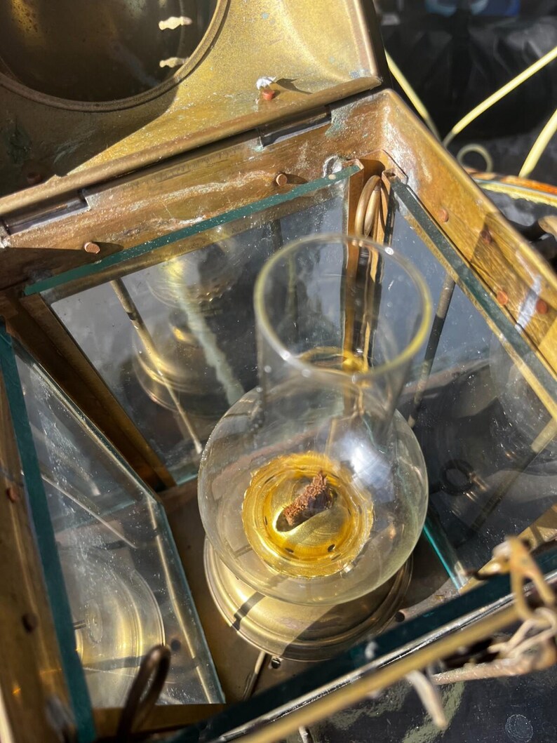 Vintage N R Neptune Brass Oil Lantern image 6