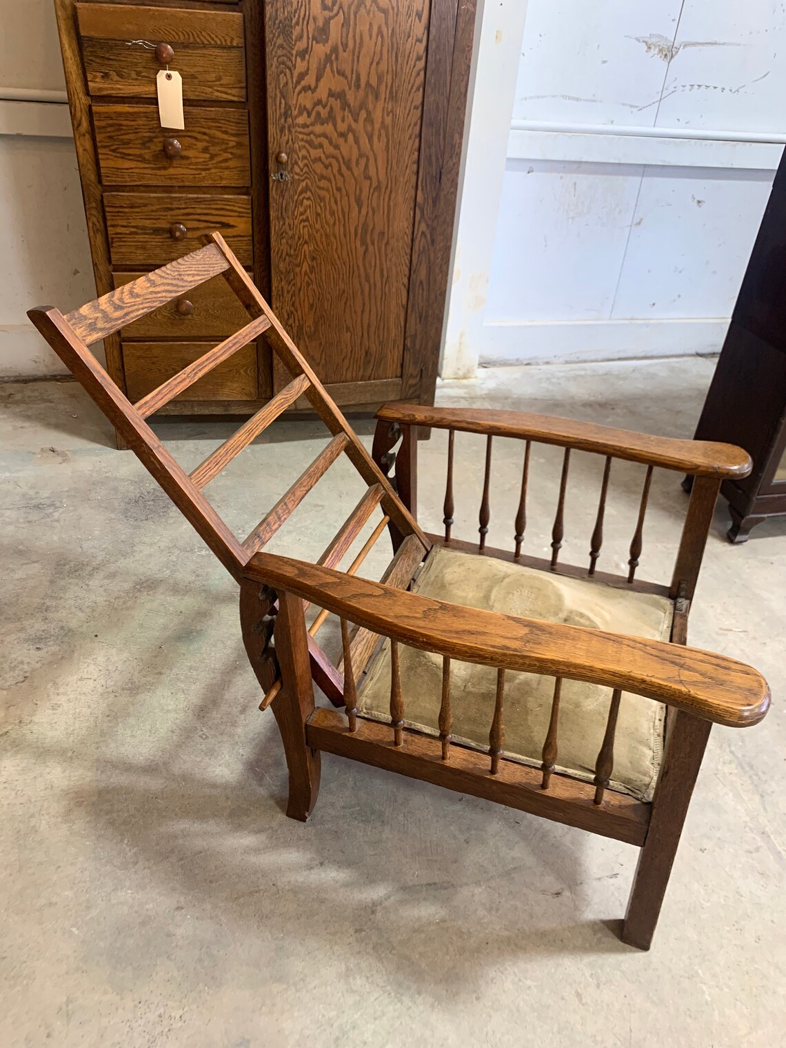 Antique Mission Oak Morris Chair Vintage Furniture Etsy