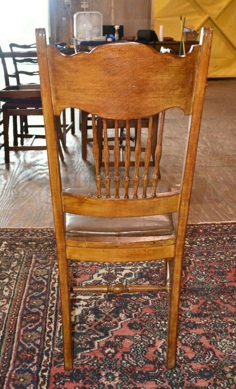 Antique Oak Dining Chairs A set of 3 Larkin Etsy