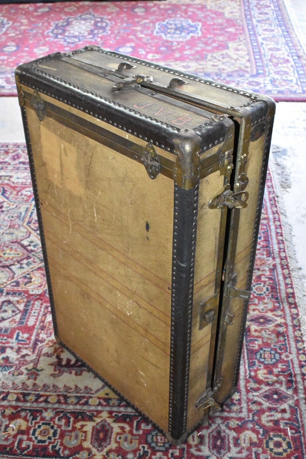 Antique Rauchbach-Goldsmith Co Everwear Steamer Trunk Luggage