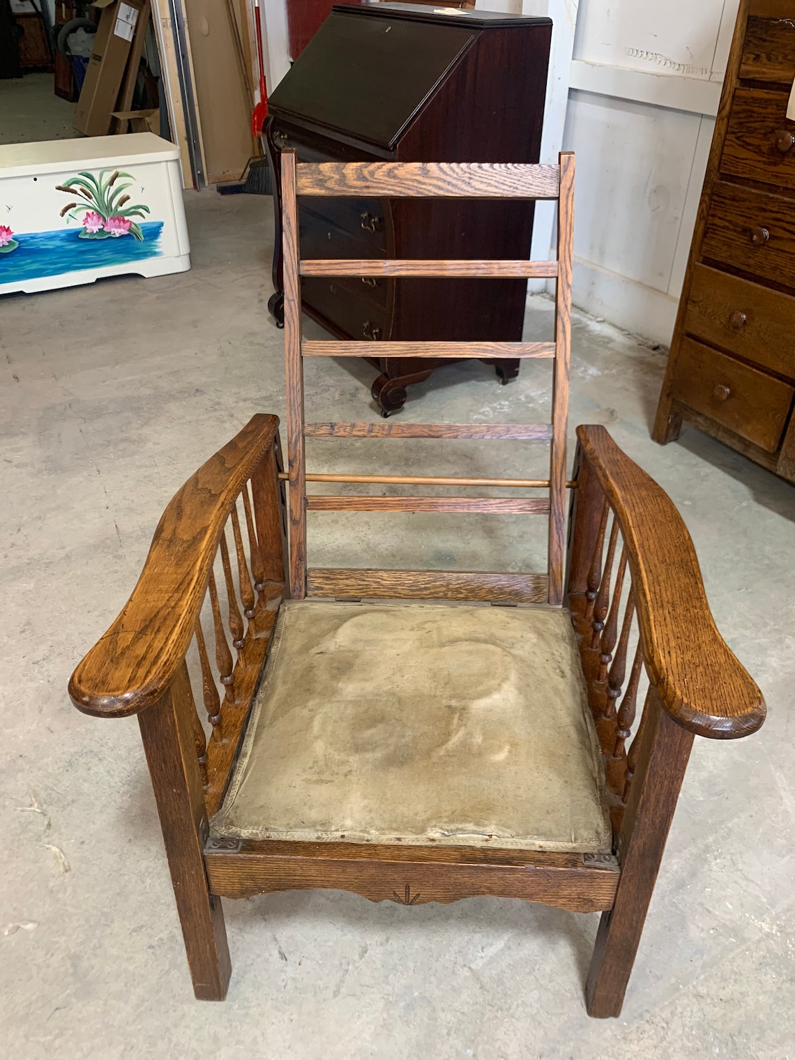 Antique Mission Oak Morris Chair Vintage Furniture Etsy