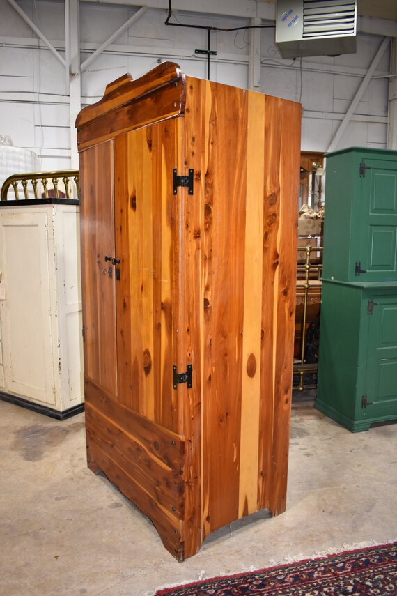Mid Century Red Cedar Wardrobe Closet Vintage Furniture Etsy