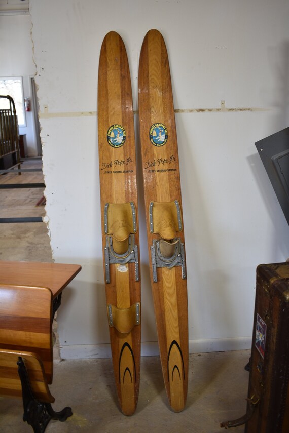 Vintage Mid Century Cypress Gardens Water Skis Dick Pope Jr Etsy