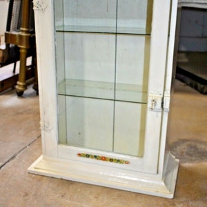 Antique Shabby White Medicine Wall Cabinet, Kitchen display cupboard